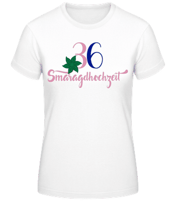 36 Jahre Smaragdhochzeit - Frauen Basic T-Shirt - Weiß - Vorne