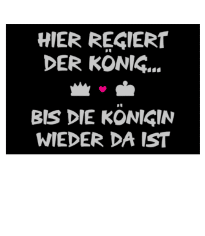 Vorschau: Hier Regiert König Bis Königin - Fußmatte - Weiß - Vorne