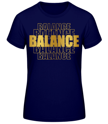 Écriture Doré Astrologique Balance - T-shirt standard Femme - Bleu marine - Devant