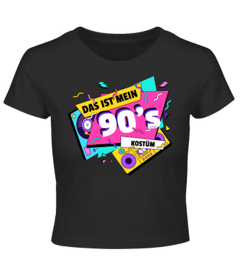 Mein 90s Outfit - Crop T-Shirt - Schwarz - Vorne