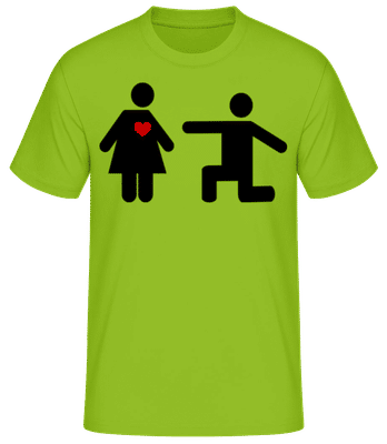 Logo žena a muž so srdcom 2 - Pánske tričko B&C - Limetková - Predné