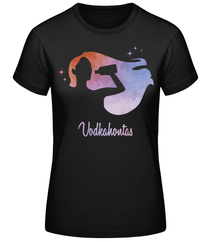 Vorschau: Vodkahontas - Frauen Basic T-Shirt - Schwarz - Vorne