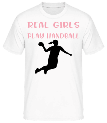 Real Girls Play Handball - T-shirt standard Homme - Blanc - Devant