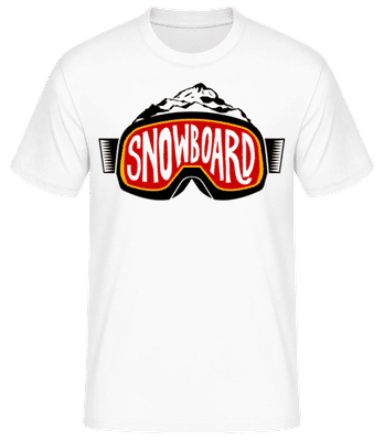 Snowboarding Logo Brille - Männer Basic T-Shirt - Weiß - Vorne