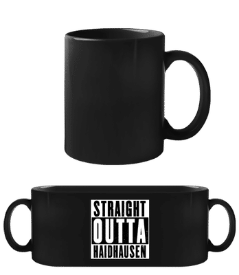Straight Outta Haidhausen - Schwarze Tasse - Schwarz - Vorne