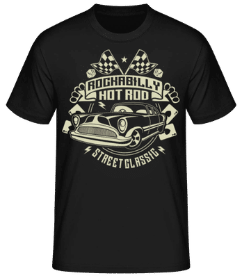 Rockabilly Hotrod - Camiseta básica para hombre - Negro - delante