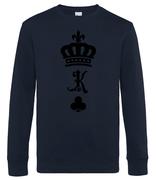 Aperçu: Roi Couronne - Sweat-shirt standard pour homme - Bleu marine - Devant