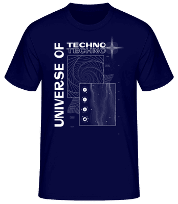 Universe Of Techno - Pánske basic tričko - Namornícka modrá - Predné