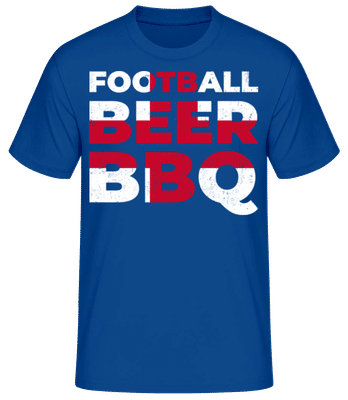 Football Beer BBQ - T-shirt standard Homme - Bleu royal - Devant
