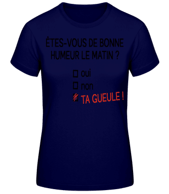 En Télétravail - T-shirt standard Femme - Bleu marine - Devant