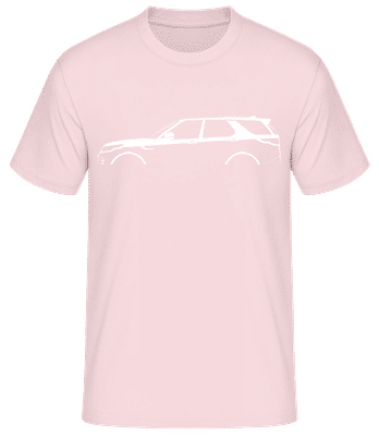 'Land Rover Discovery (2017)' Silhouette - Pánske basic tričko - Ružová - Predné