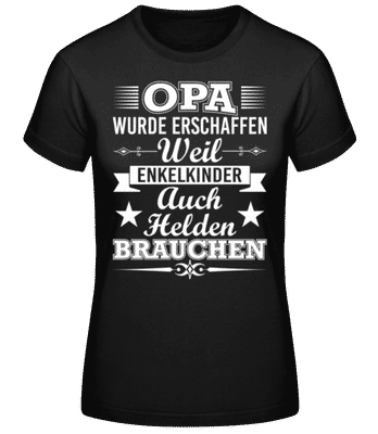Opa Der Held Der Enkelkinder - Frauen T-Shirt B&C - Schwarz - Vorne