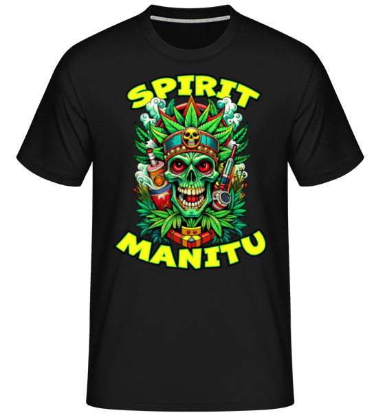Aperçu: Cannabis Spirit Manitu -  T-Shirt Shirtinator homme - Noir - Devant