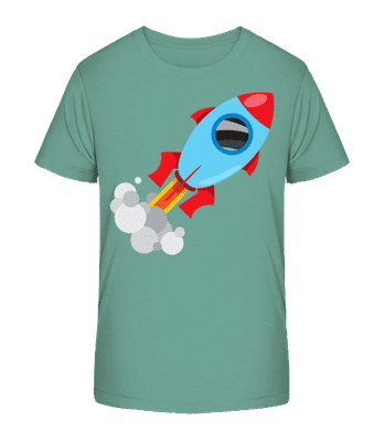 Superhero Rocket - Kid's Organic T-Shirt Stanley Stella 2.0 - Teal - Front