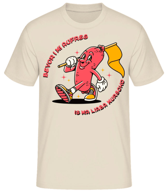 Vorschau: Is Ma Liaba Wurschd - Männer Basic T-Shirt - Creme - Vorne