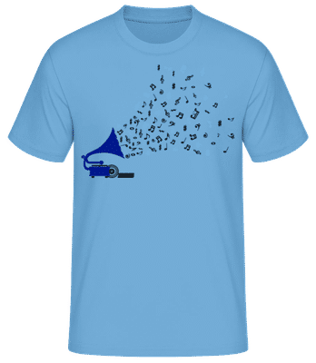 Music Notes Gramophone - Men's Basic T-Shirt - Light blue - Front