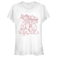 Disney Classics - Lady and the Tramp - Lady and the Tramp Lady Tramp Lineart - Women's T-Shirt - White - Front