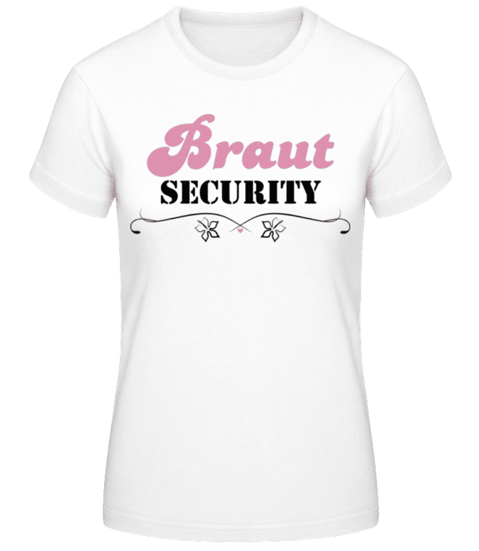 Vorschau: JGA Braut Security Blumen - Frauen Basic T-Shirt - Weiß - Vorne