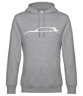 'Porsche Cayenne 958' Silhouette - Unisex Premium Hoodie - Grau meliert - Vorne