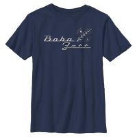 Star Wars - Book of Boba Fett - Boba Fett Silver Sign - Niños Camiseta - Marino - delante