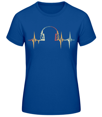 Kopfhörer Herzschlag - Frauen Basic T-Shirt - Royalblau - Vorne