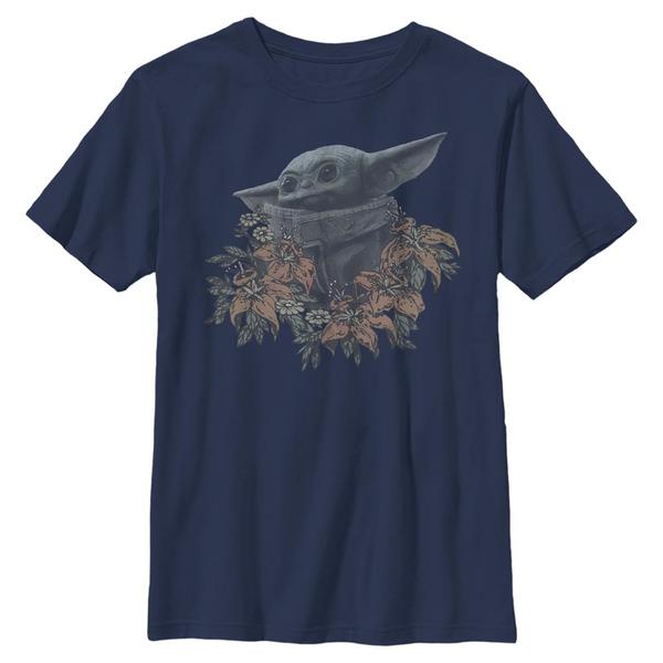 Aperçu: Star Wars - The Mandalorian - The Child Flower Child - Enfant T-shirt - Bleu marine - Devant
