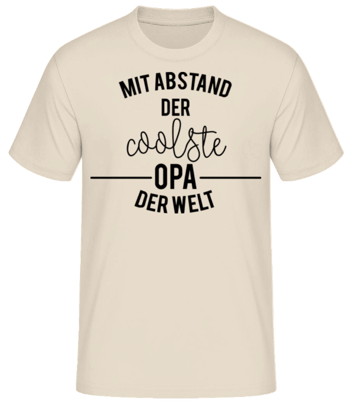 Vorschau: Mit Abstand Der Coolste Opa - Männer Basic T-Shirt - Creme - Vorne