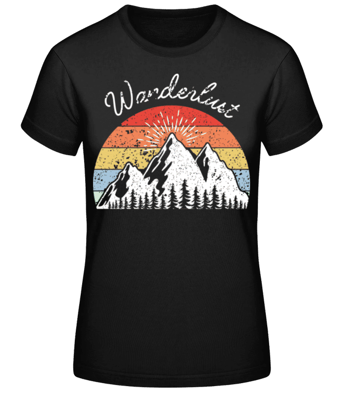 Vorschau: Wanderlust - Frauen Basic T-Shirt - Schwarz - Vorne