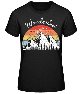 Wanderlust - Frauen Basic T-Shirt - Schwarz - Vorne