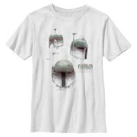 Star Wars - Book of Boba Fett - Boba Fett Helmet Schematics - Kids T-Shirt - White - Front