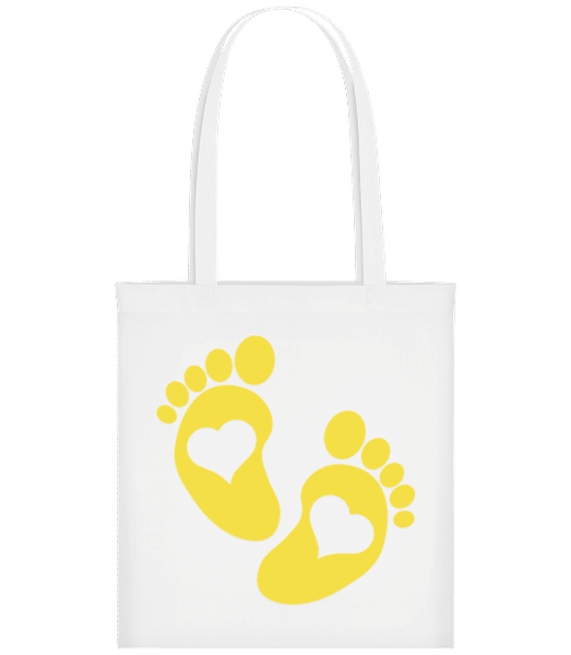 Vorschau: Baby Füße - Stofftasche - Weiß - Vorne