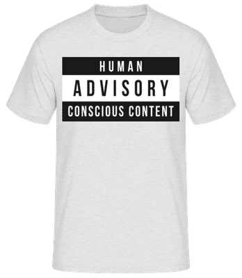 Human Advisory Conscious Content - T-shirt homme B&C - Gris chiné - Devant