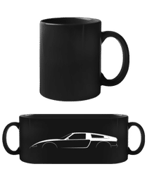 'Mercedes-Benz C111 II' Silhouette · Čierny hrnček