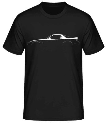 'Mazda RX-7 FD' Silhouette - Men's Basic T-Shirt - Black - Front