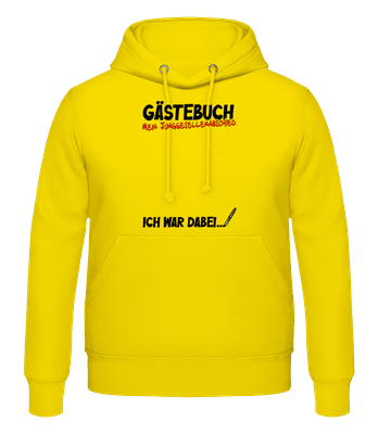Junggesellenabschied JGA Gästebuch - Männer Hoodie - Gelb - Vorne
