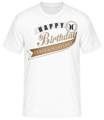 Happy 90 Birthday - T-shirt standard Homme - Blanc - Devant