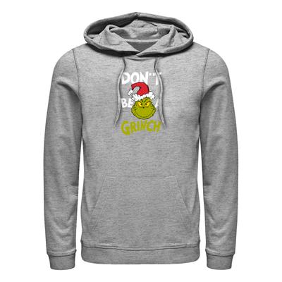 The Grinch - Le Grinch - Graphique Ne soyez pas un Grinch - Noël - Unisex Sweat à capuche - Gris chiné - Devant