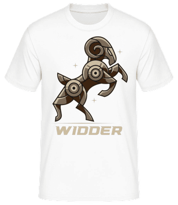 Mecha Roboter Sternzeichen Widder - Männer Basic T-Shirt - Weiß - Vorne