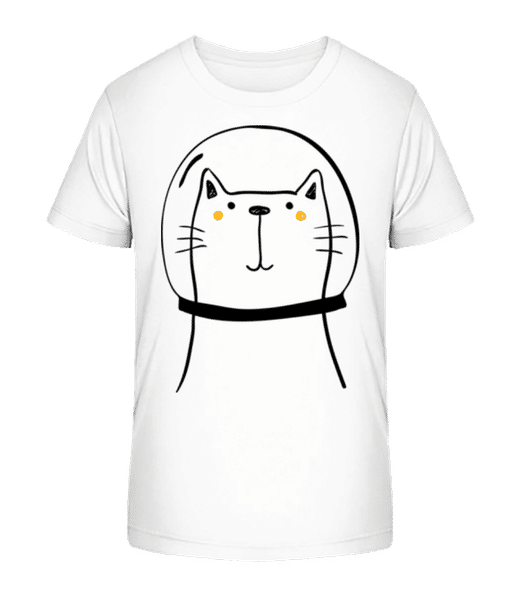 Aperçu: Chat De L'Espace - T-shirt bio Enfant Stanley Stella 2.0 - Blanc - Devant