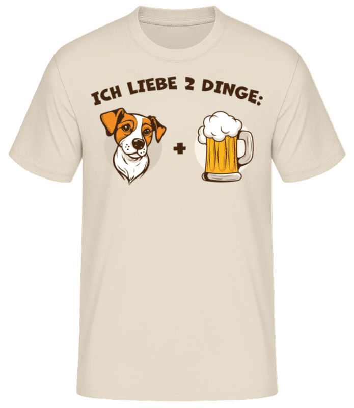 Vorschau: Ich Liebe 2 Dinge - Männer Basic T-Shirt - Creme - Vorne
