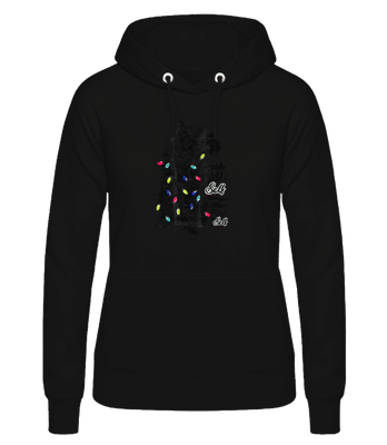 Cat Christmas - Women's Hoodie - Black - Front