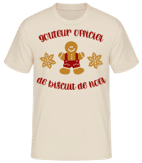 Goûteur Officie De Biscuit De Noël - T-shirt standard Homme - Crème - Devant