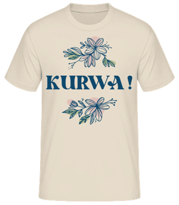 Kurwa - Männer Basic T-Shirt - Creme - Vorne