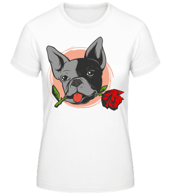 Bulldog Rose - Dámské basic tričko - Bílá - Napřed