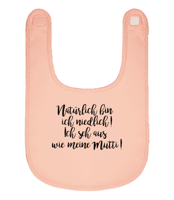Natürlich Bin Ich Niedlich! - Baby Bio Lätzchen - Rosa - Vorne