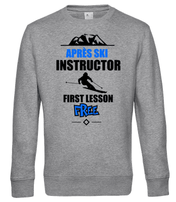 Apre`s Ski Instructor Mountain - Männer Standard Pullover - Grau meliert - Vorne