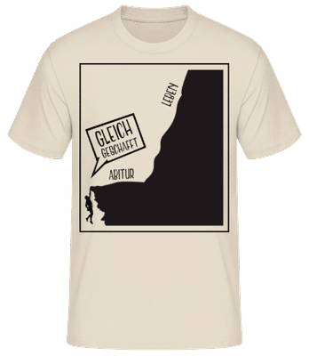 Abi Gleich Geschafft - Männer Basic T-Shirt - Creme - Vorne