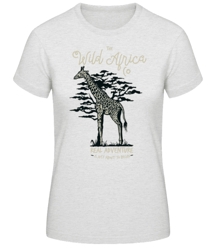 Vorschau: Giraffe - Frauen Basic T-Shirt - Grau meliert - Vorne