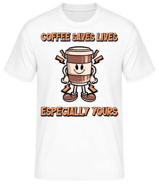 Aperçu: Coffee Saves Life - T-shirt standard Homme - Blanc - Devant