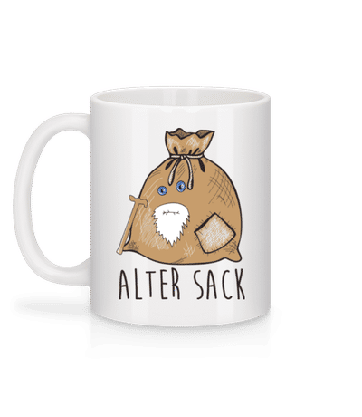 Alter Sack - Tasse - Weiß - Hinten